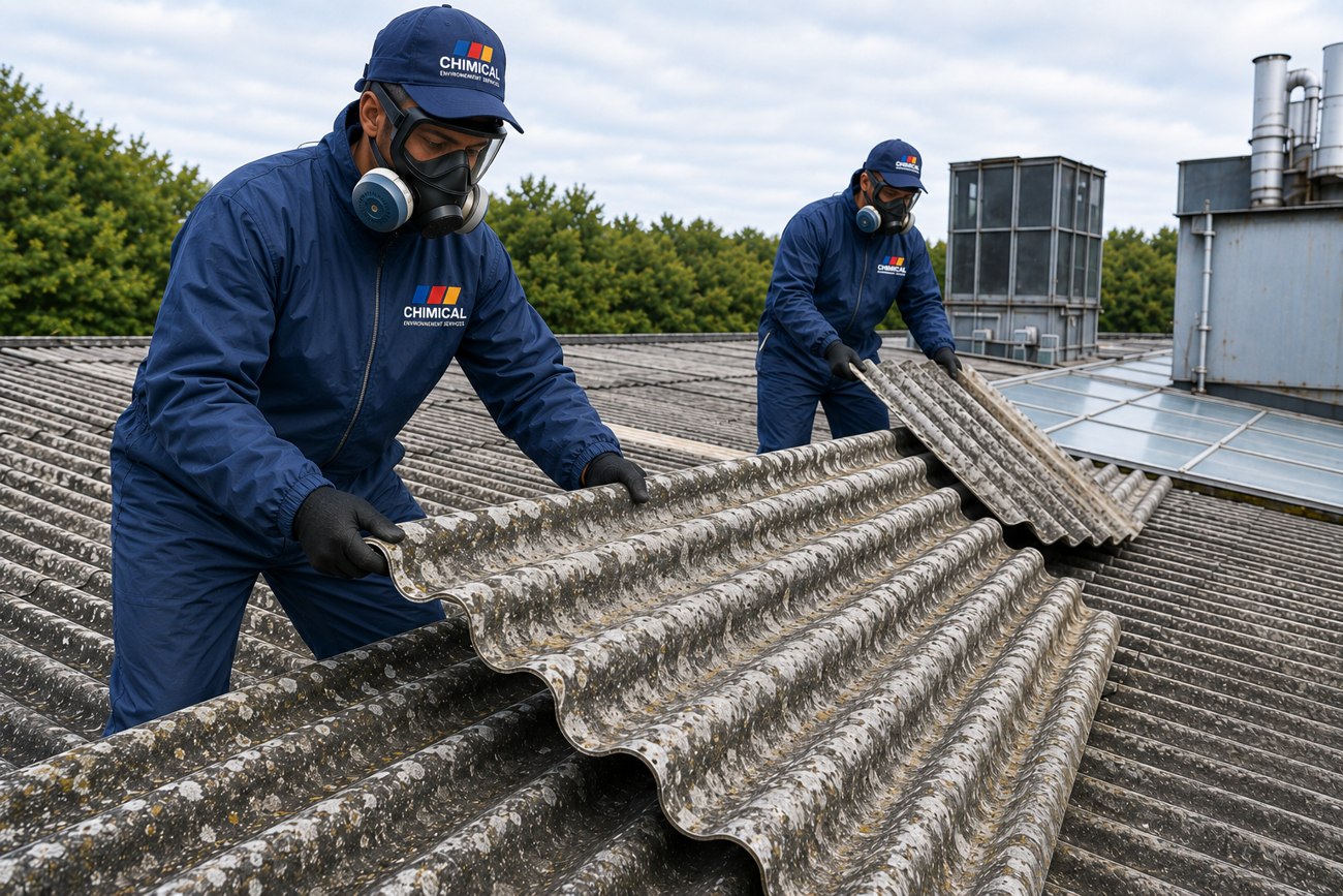 Retrait de matériaux amiantés en toiture