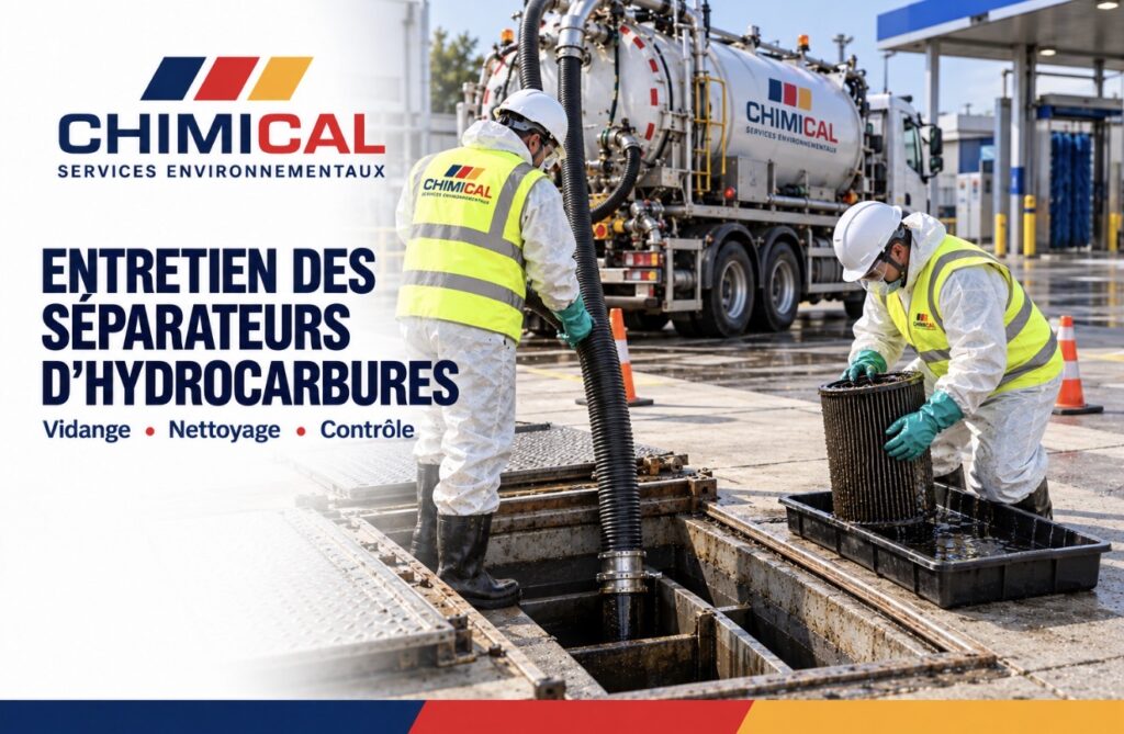 Vidange et nettoyage d'un séparateur d'hydrocarbures dans le cadre du traitement des effluents industriels