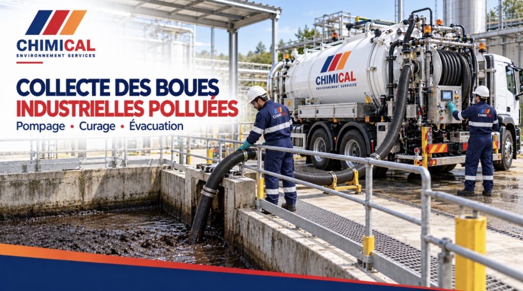 Hydrocurage industriel : curage et aspiration des boues par camion hydrocureur CHIMICAL